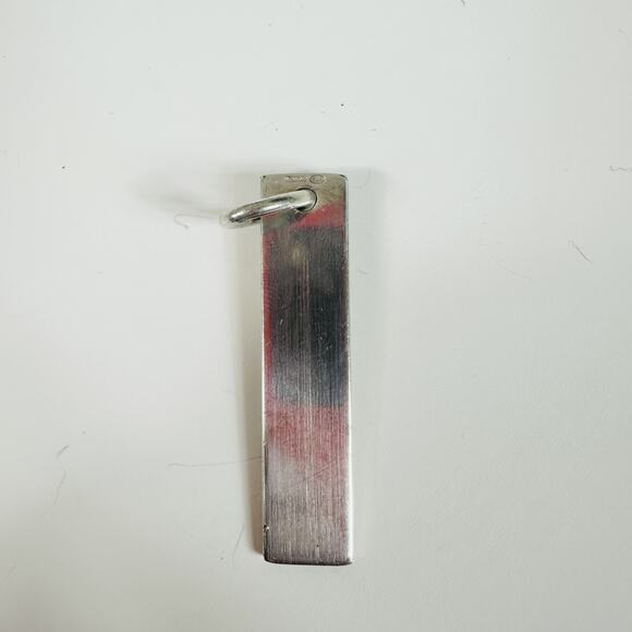 Gucci 925 Sterling Silver Rectangle Bar Pendant Charm Made In Italy Designer - Picture 3 of 7